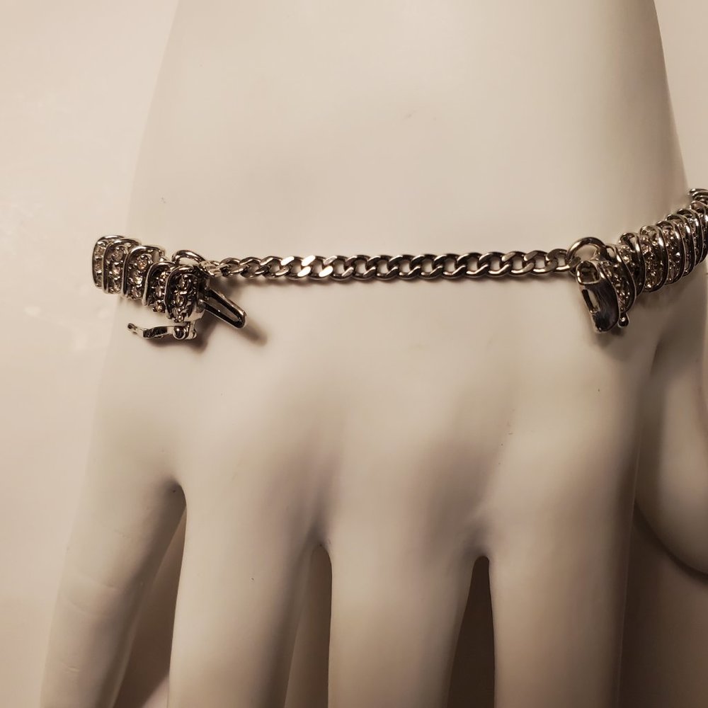 DIAMOND TENNIS BRACELET 14K WHITE  GOLD - Picture 7 of 12
